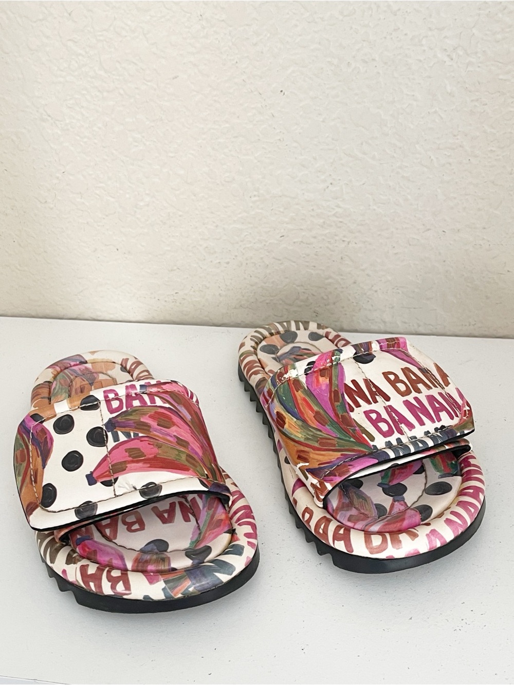 FARM Rio Bananatic Puffy Colorful Floral & Polka Dot Slide Sandals - Picture 12 of 12